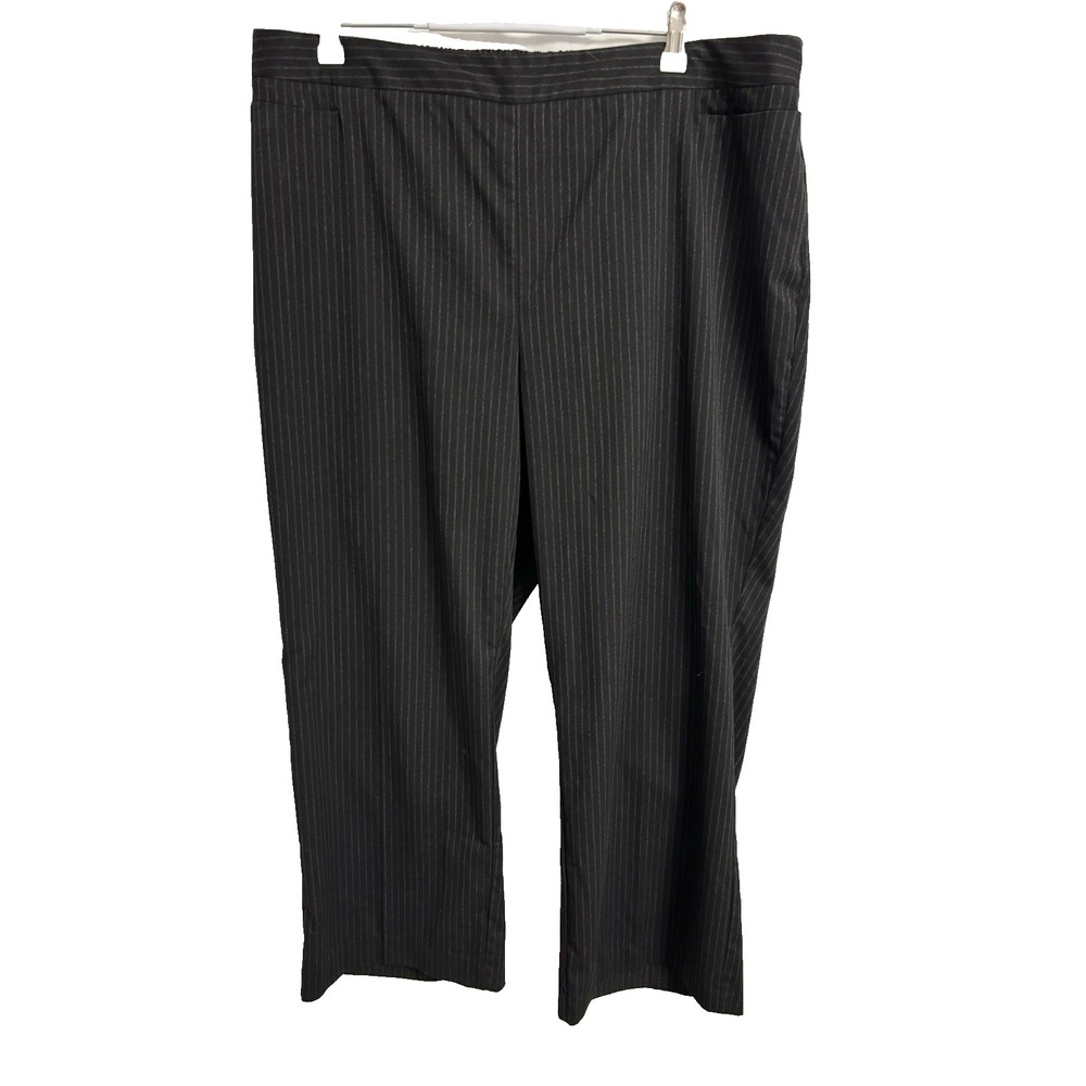 Catherine's Women's 18p Black Pinstripe Wide Leg Ankle Dress Pants Business Sexy